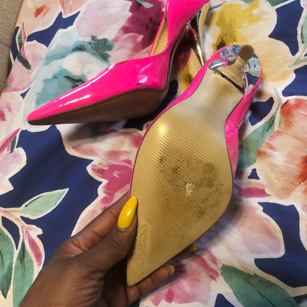 Pink Guess Heels with 3 1/2 inch heels